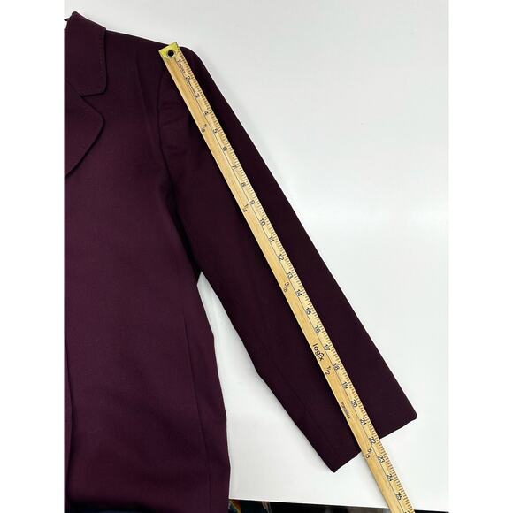 Sag Harbor Womens Blazer Size 6 Purple Pure Wool Three Button Up - Picture 10 of 12